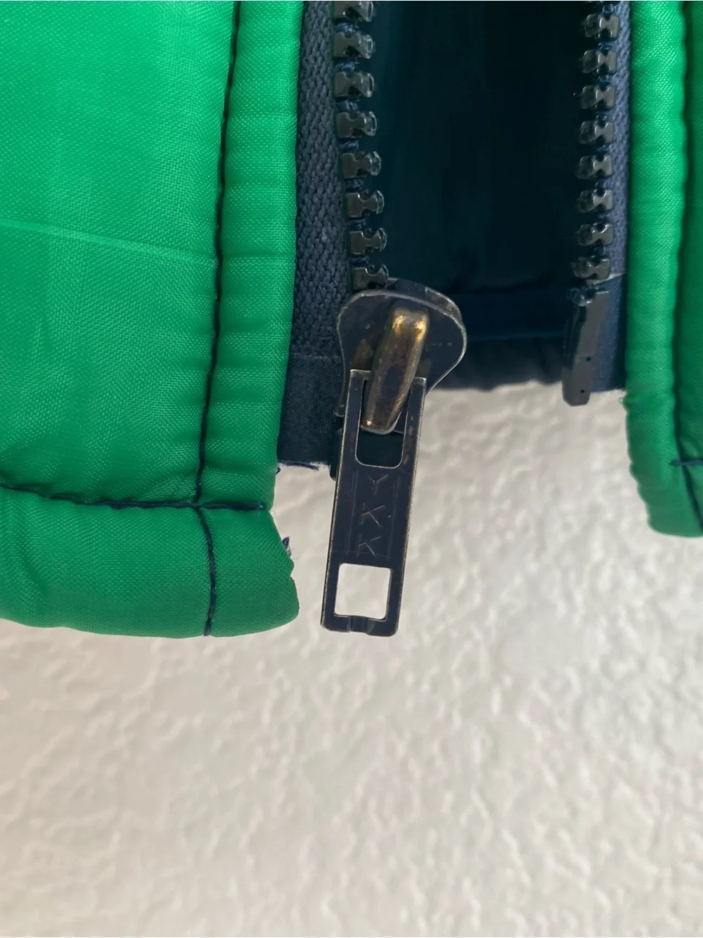 Vintage Sears Outerwear blue yellow navy colorblocking puffer vest, L